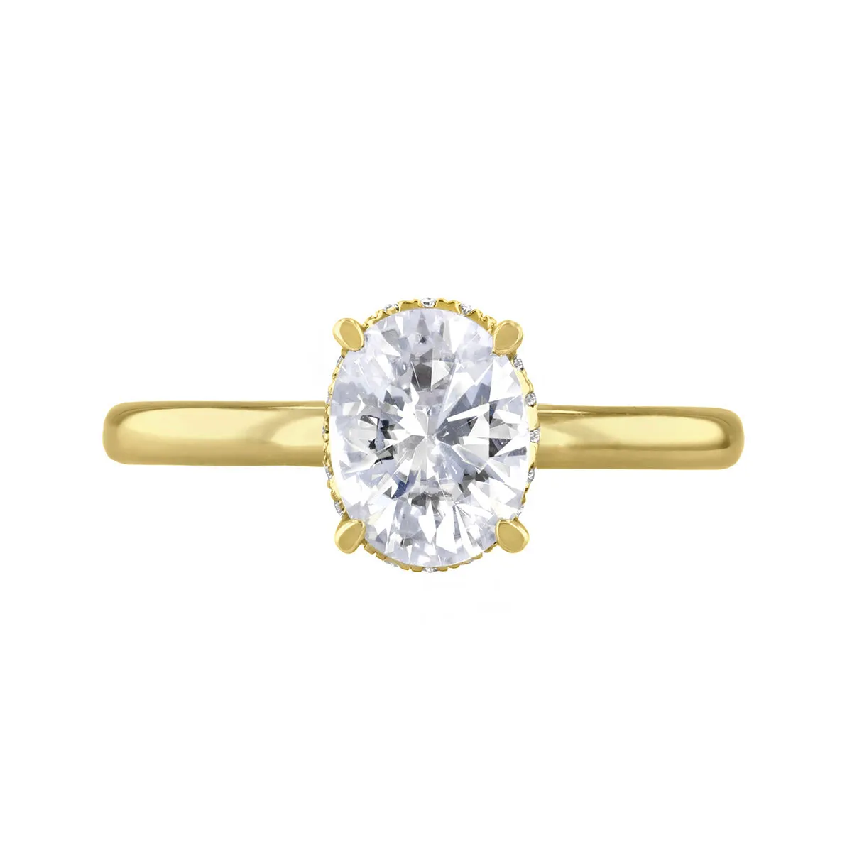 0-50ct Fleur Oval Cut Diamond Solitaire Engagement Ring | 18ct-Yellow-Gold