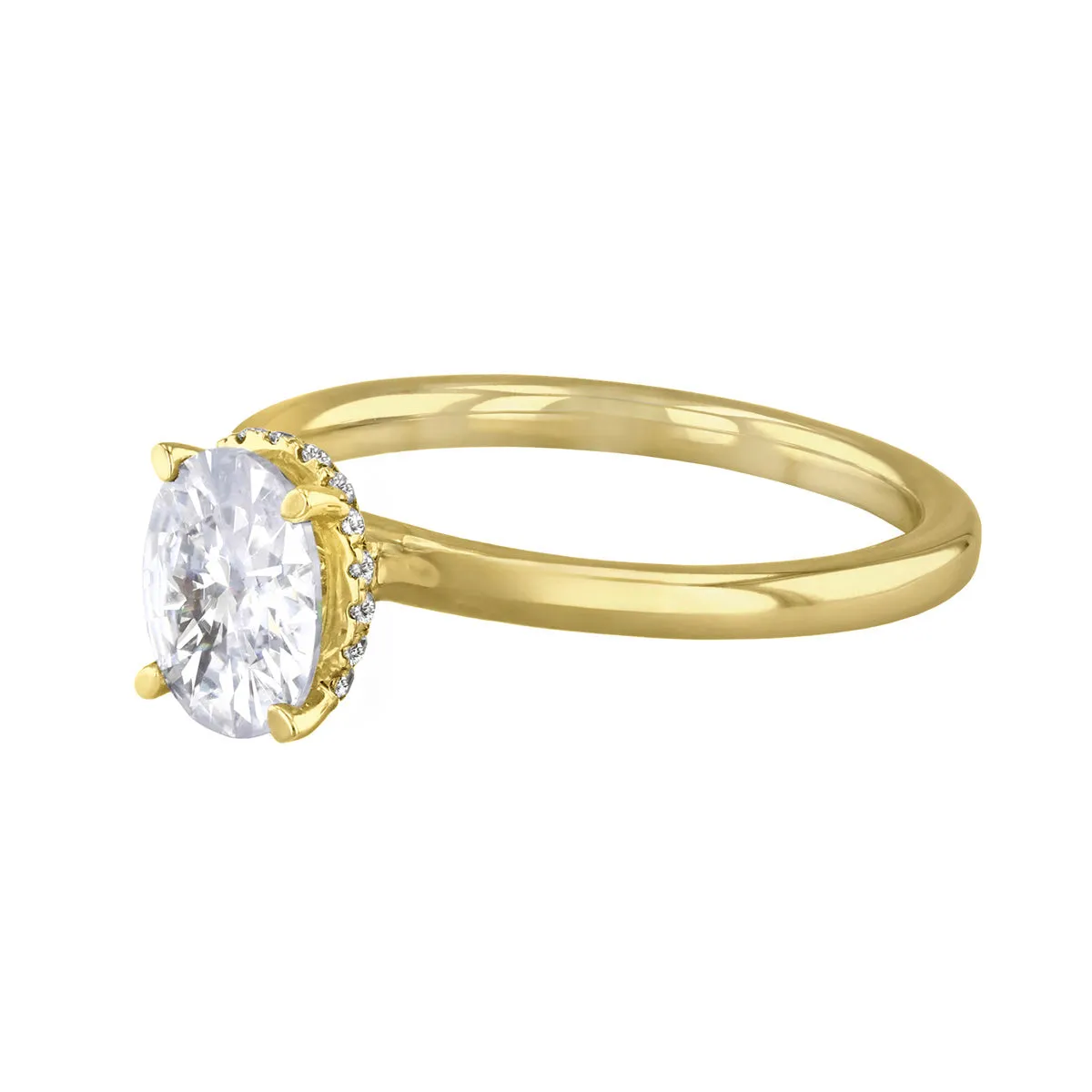 0-50ct Fleur Oval Cut Diamond Solitaire Engagement Ring | 18ct-Yellow-Gold