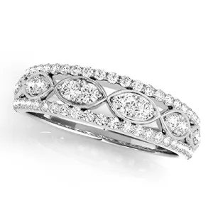 0.50 Ctw. Diamond Delicate Wedding Band In 14K White Gold