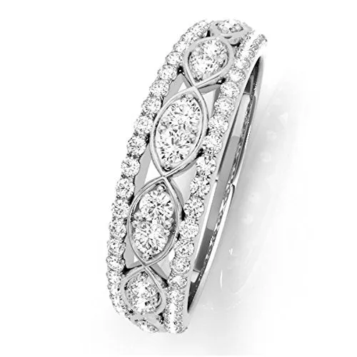 0.50 Ctw. Diamond Delicate Wedding Band In 14K White Gold