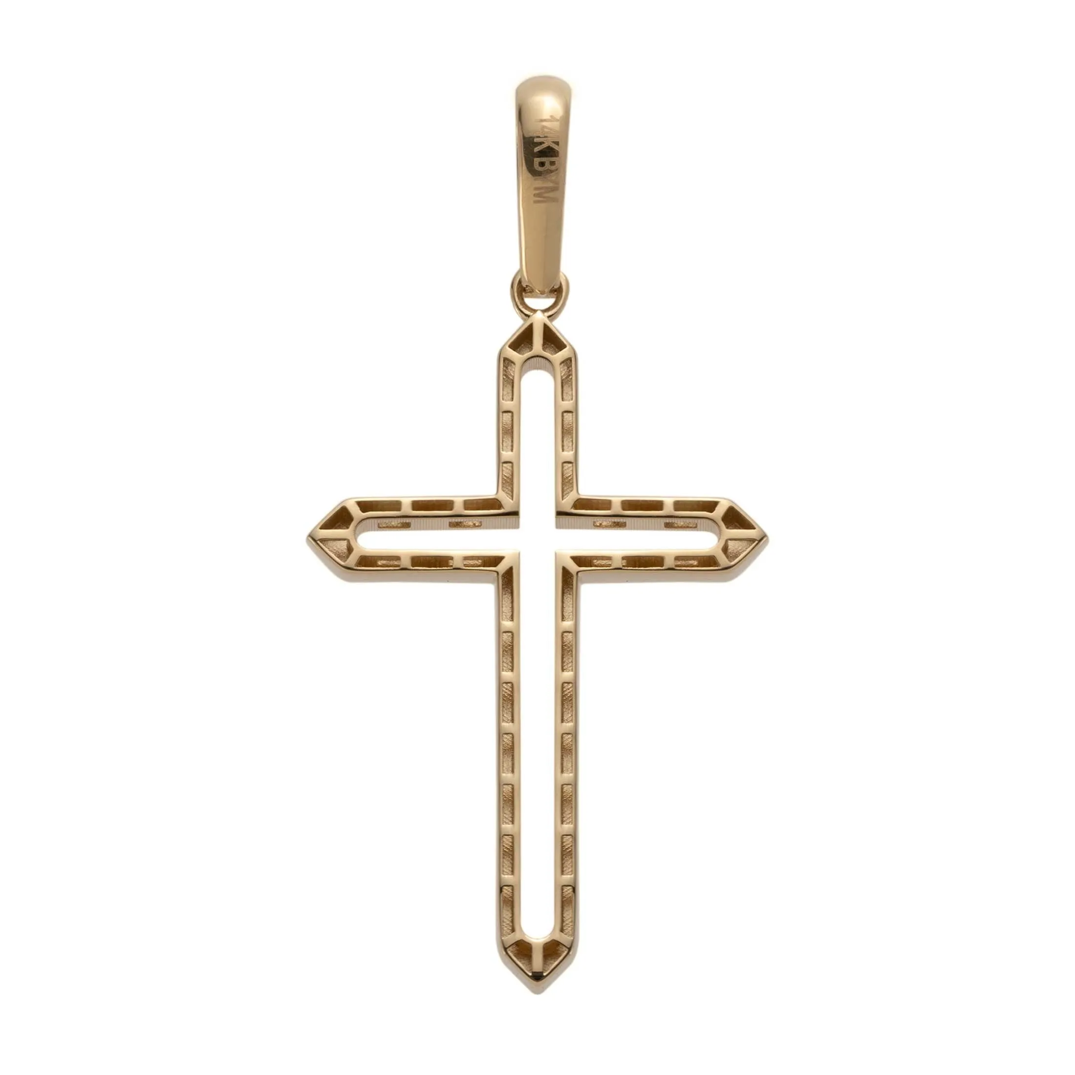 1 3/4" Cutout Cross Pendant 14K Yellow Gold