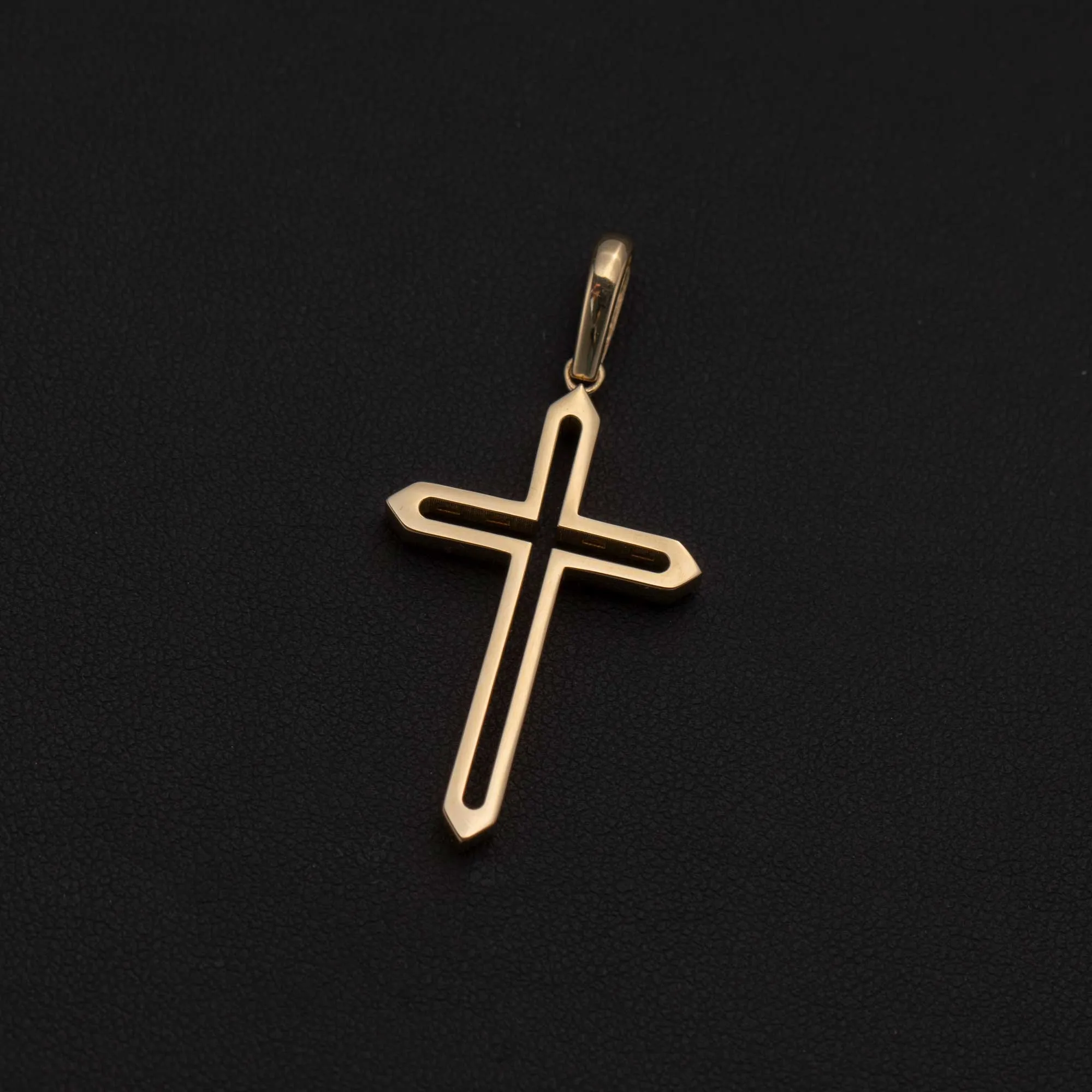 1 3/4" Cutout Cross Pendant 14K Yellow Gold