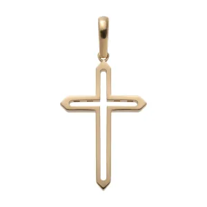 1 3/4" Cutout Cross Pendant 14K Yellow Gold