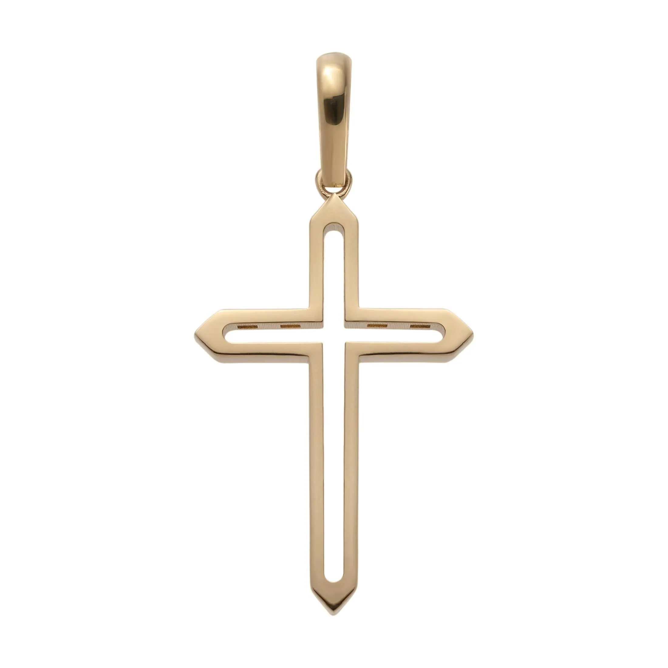 1 3/4" Cutout Cross Pendant 14K Yellow Gold