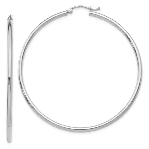 10KT White Gold 52X2MM Hoop Earrings