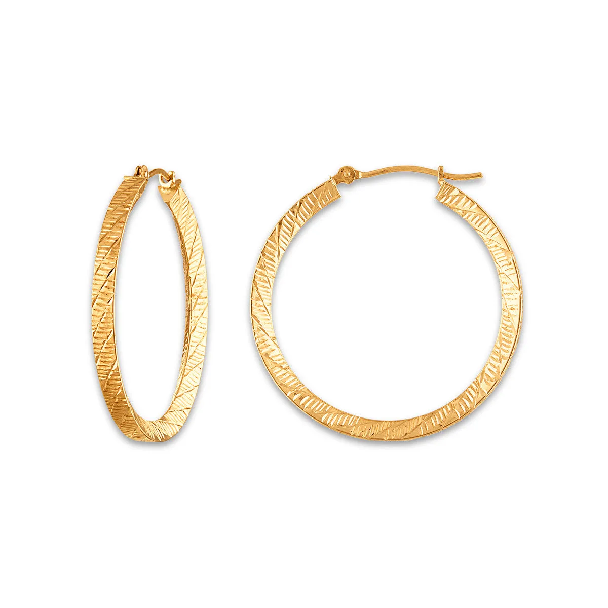 10KT Yellow Gold 30MM Hoop Earrings