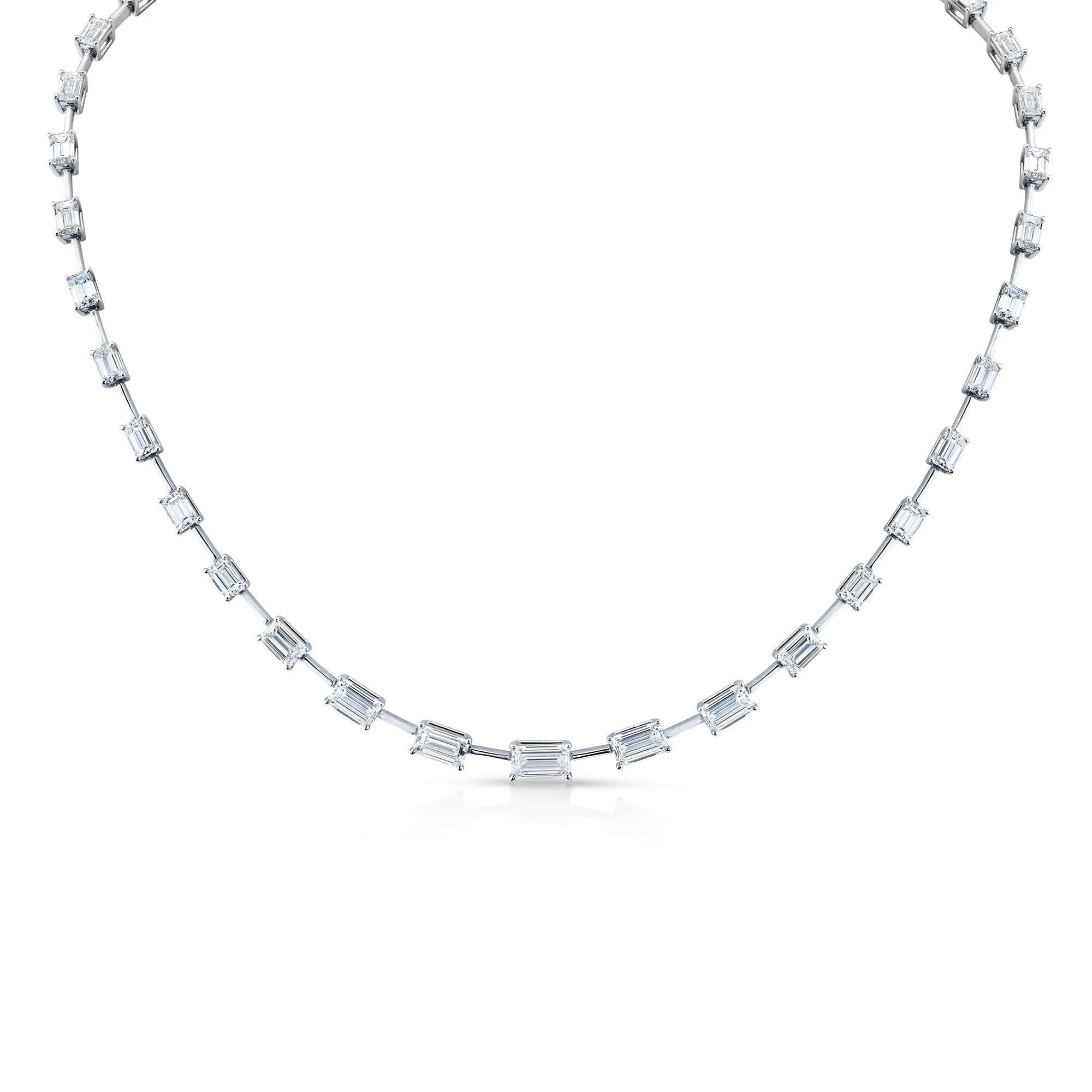 12.59ctw Emerald Cut Diamond Necklace