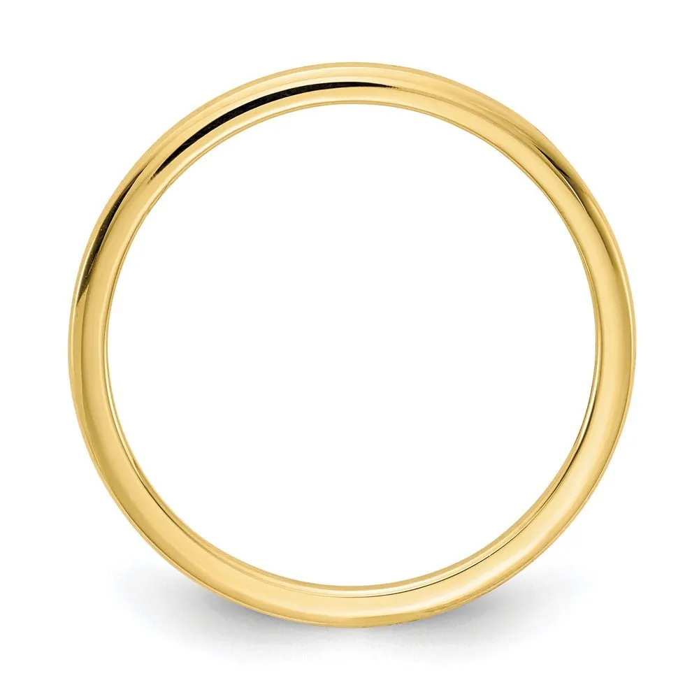 1.2mm 14k Yellow Gold Polished Half Round Stackable Band