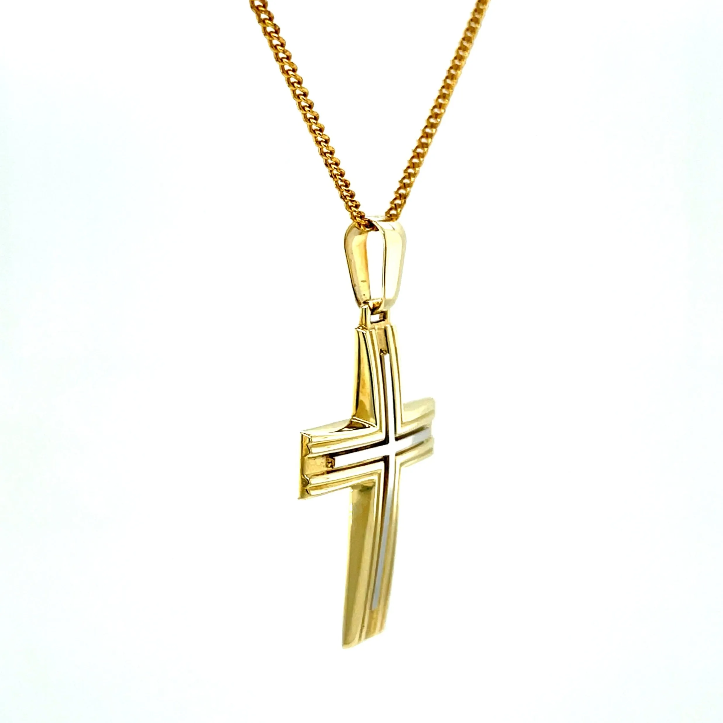 14ct Two tone Cross