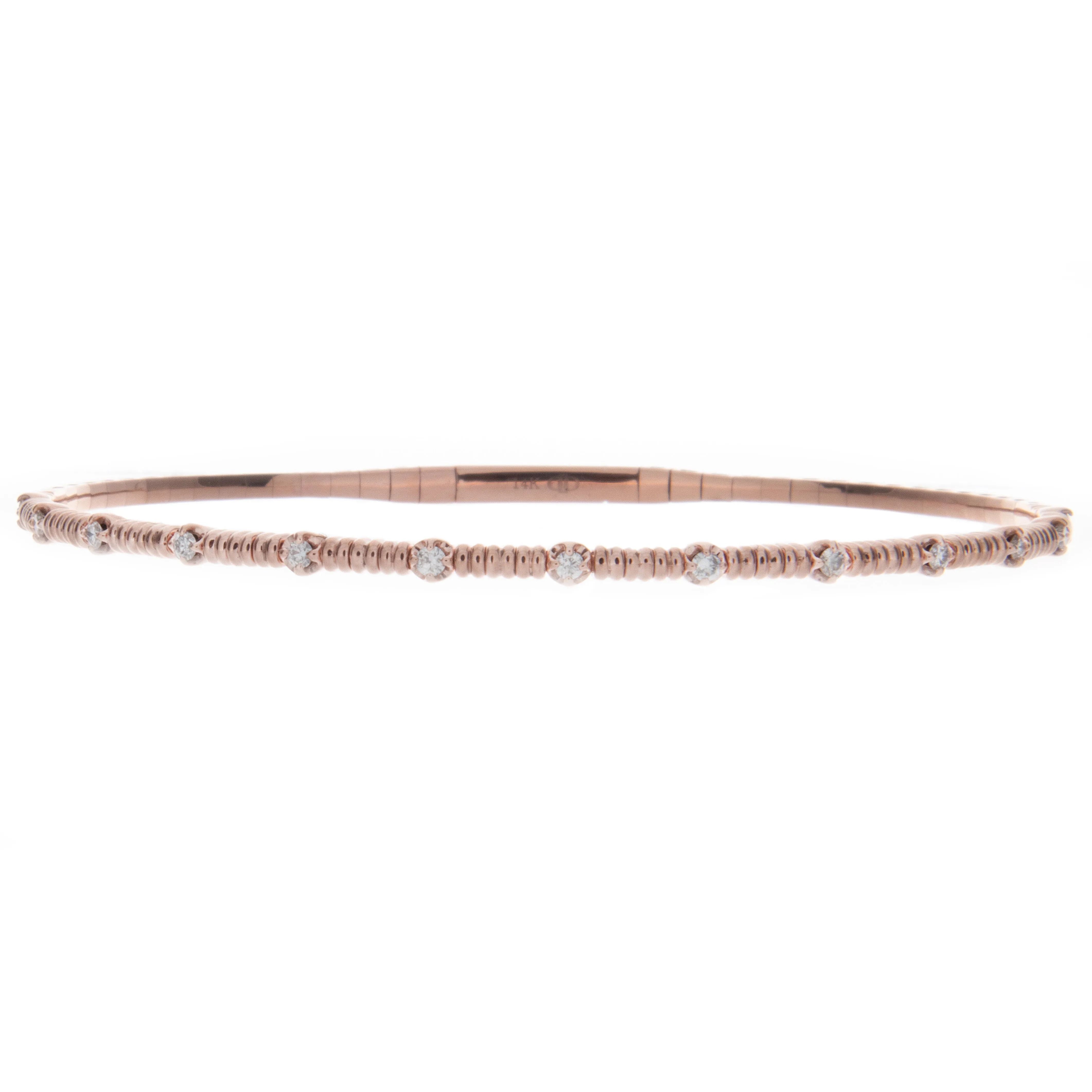 14k Gold & Titanium Wire Diamond Bangle