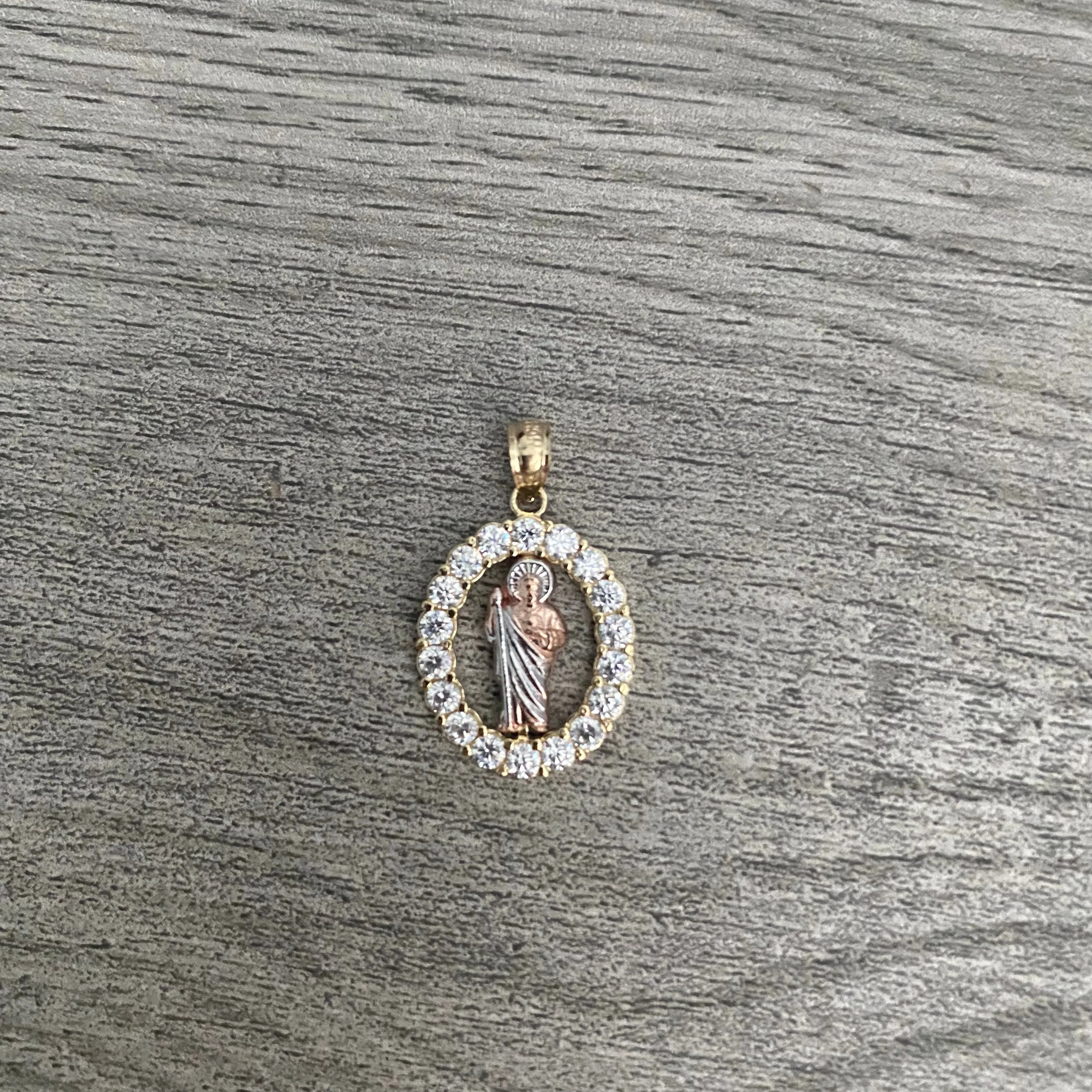 14k Gold Mini San Judas Pendant 2247