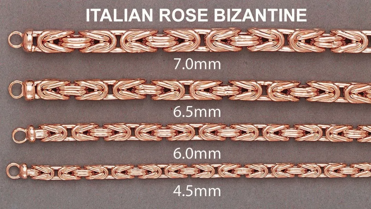 14K Rose Gold Bracelet Byzantine