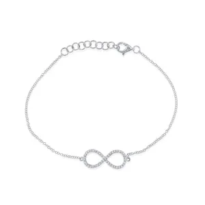 14k White Gold Infinity Bracelet