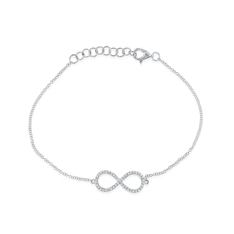 14k White Gold Infinity Bracelet