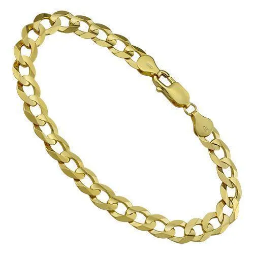 14k Yellow Gold Curb Link Bracelet 8 mm