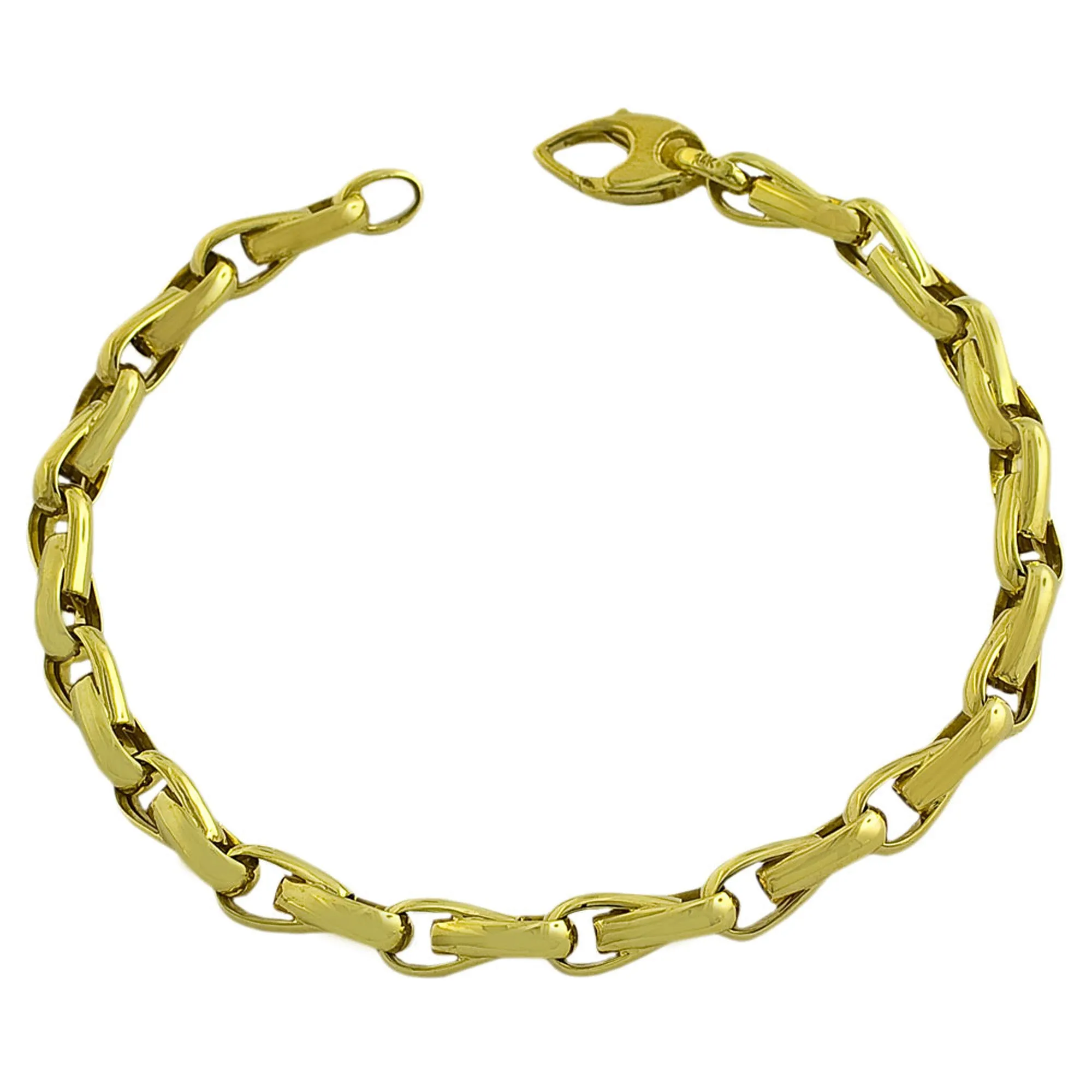 14k Yellow Gold Fancy Link Men's Bracelet, 8.25"