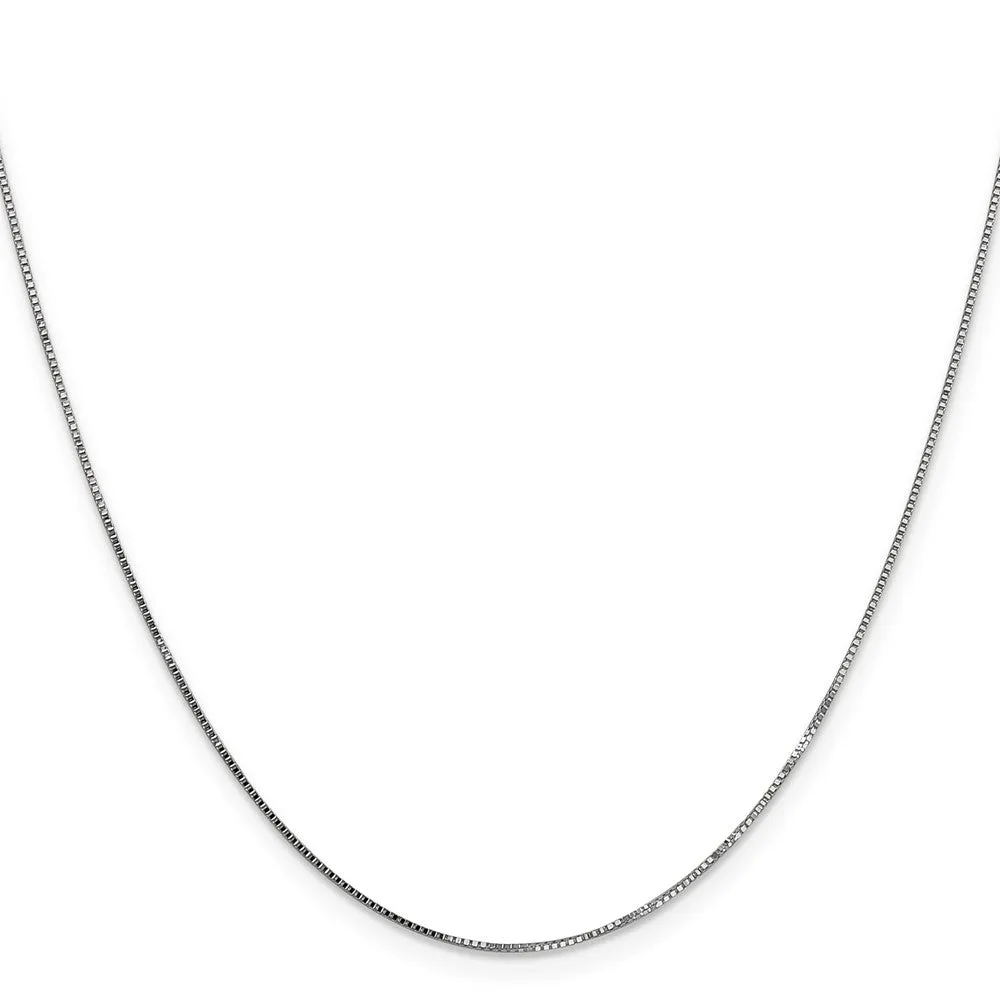 14KT White Gold 16-inch 0.7MM Box Pendant Chain