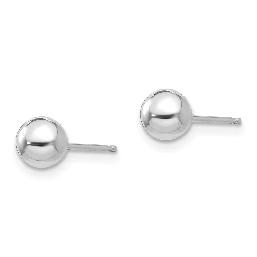 14KT White Gold 5MM Ball Stud Earrings