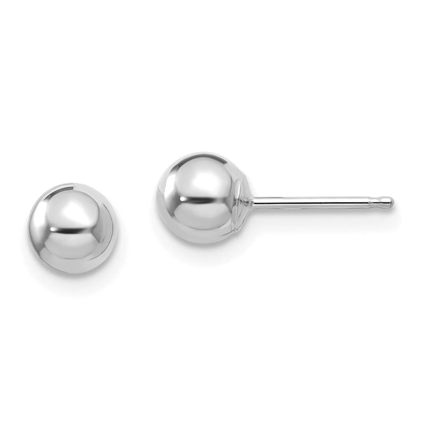 14KT White Gold 5MM Ball Stud Earrings