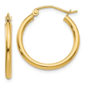 14KT Yellow Gold 20X2MM Hoop Earrings