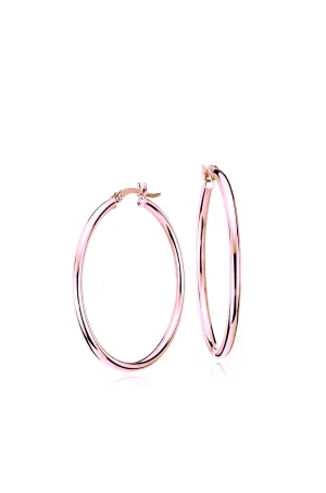 18K Rose Gold Hoop Earrings