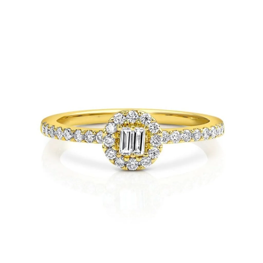 18kt Yellow Gold 0.34ctw Halo Pavè Band