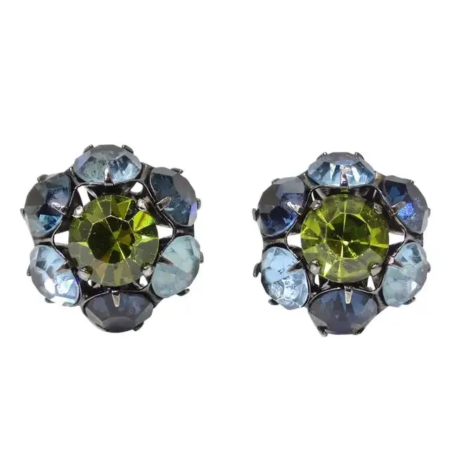 1980s Rhinestone Stud Earrings