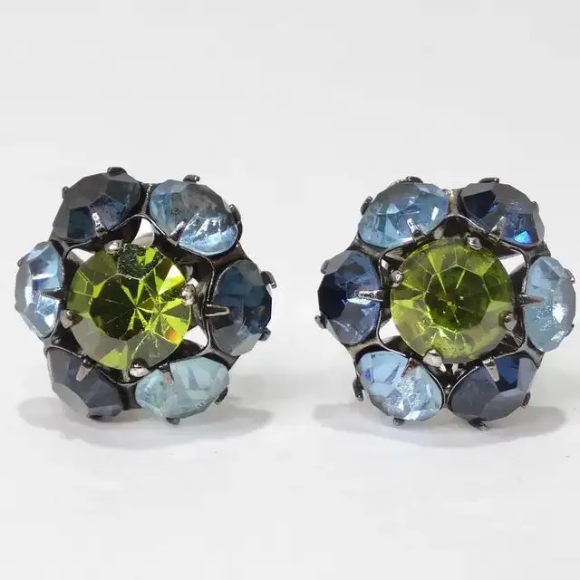 1980s Rhinestone Stud Earrings