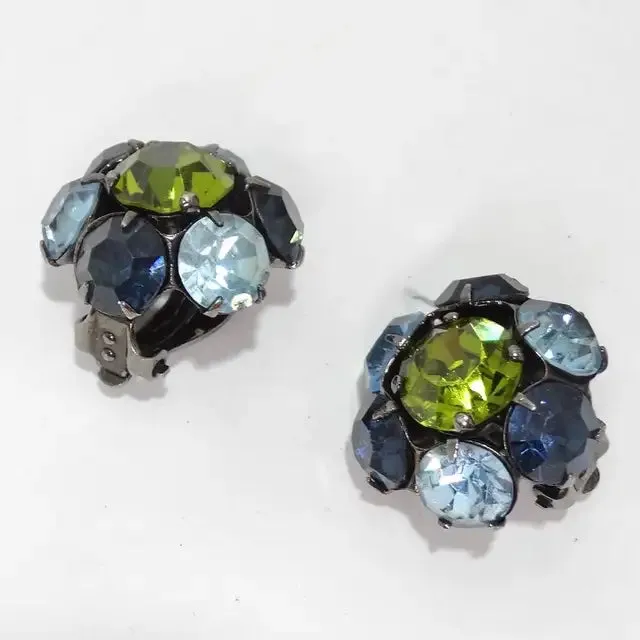 1980s Rhinestone Stud Earrings