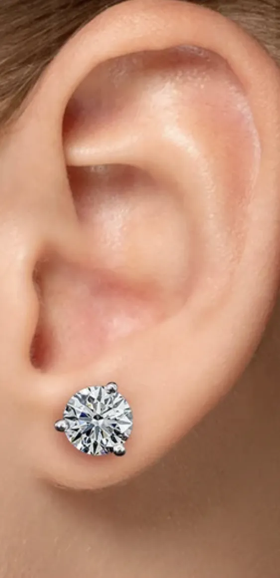 2 CT Classic Brilliant Cut CZ Earrings