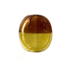 30mm Oval Murano Pendant - Brown and Gold