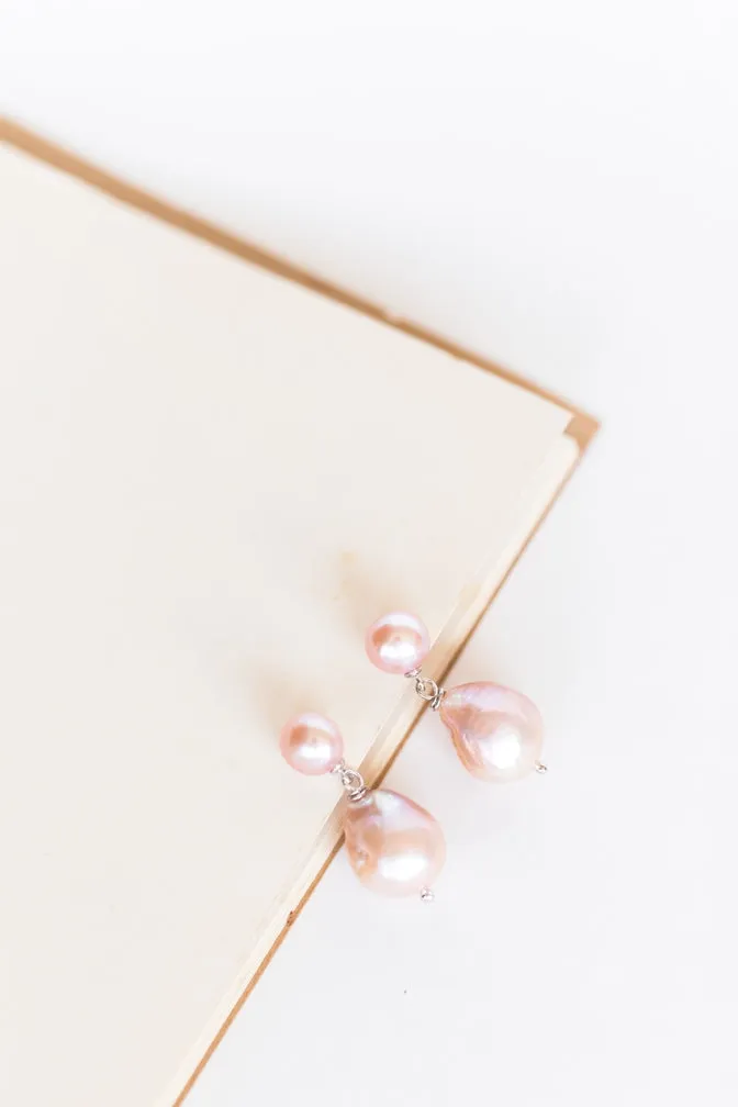 311-02-S | THE KATE EARRING (PINK ON SILVER)