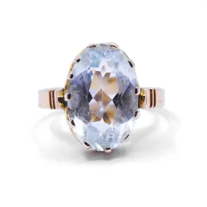 4.18ct Oval Aquamarine Ring | Pre-Loved | Yellow Gold