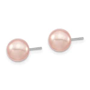 9.5MM Pink Pearl Stud Earrings