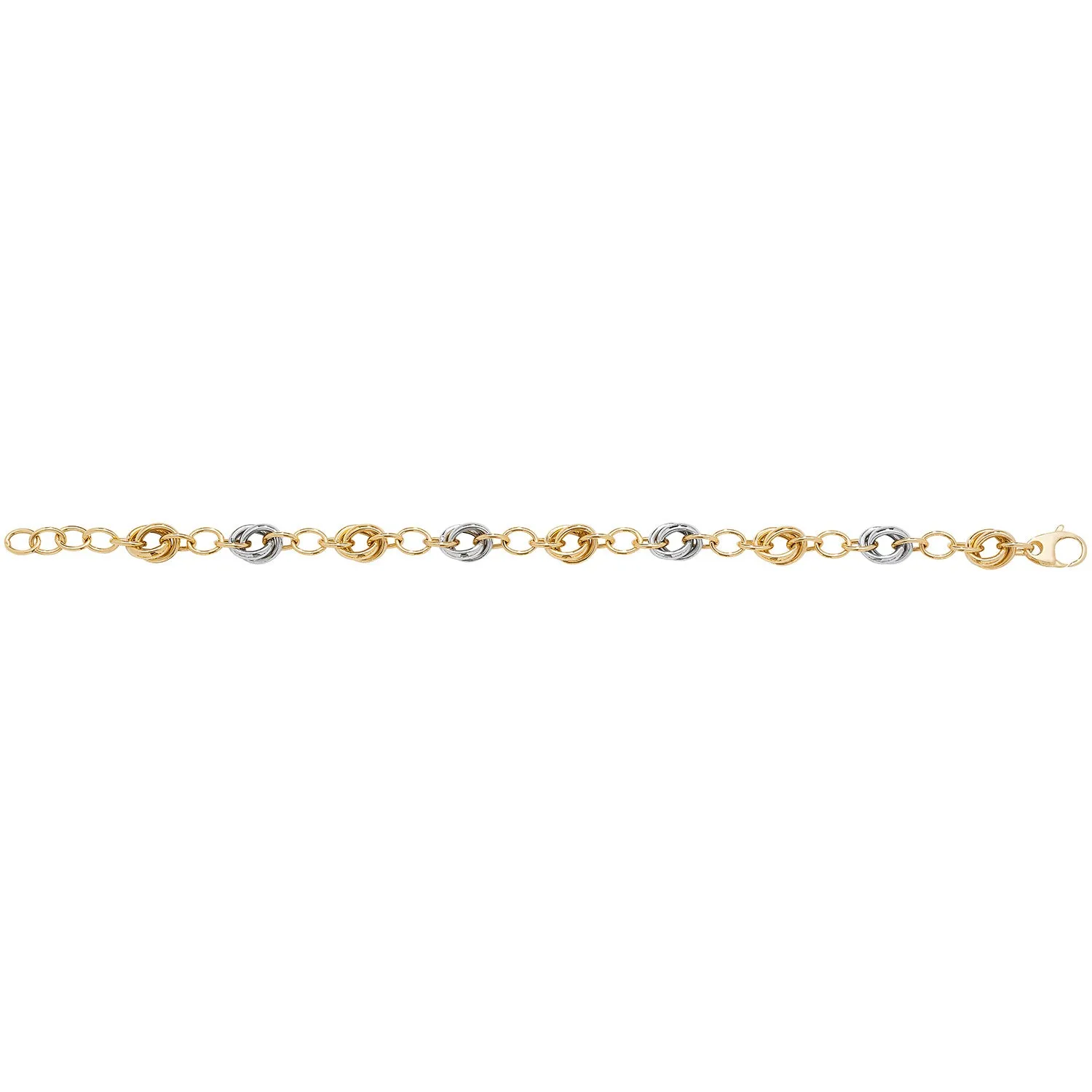 9CT GOLD 2 TONE KNOT FANCY BRACELET