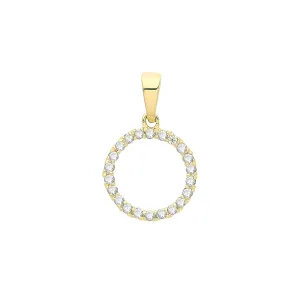 9CT GOLD CZ CIRCLE PENDANT