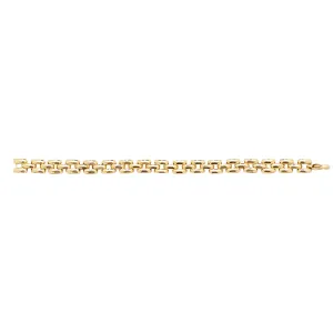 9CT GOLD SQUARE LINKED FANCY BRACELET