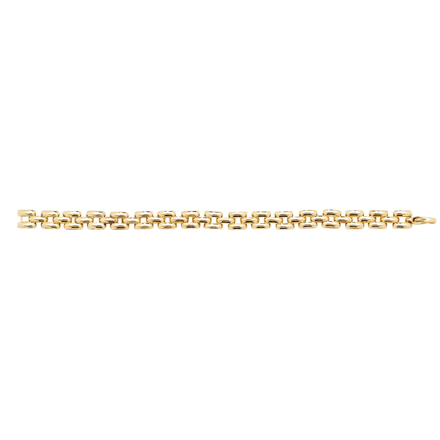 9CT GOLD SQUARE LINKED FANCY BRACELET