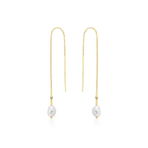 Ania Haie Pearl Threader Earrings Gold