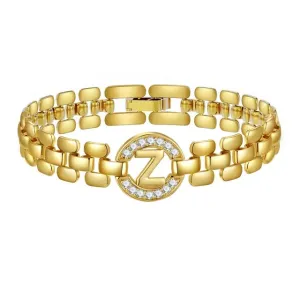 Apsvo Z Letter Bracelet Gold Initial Bracelet Cubic