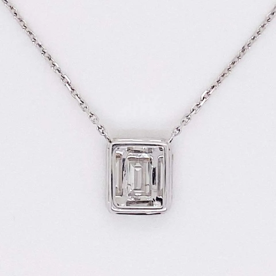 Art Deco Emerald Diamond Necklace