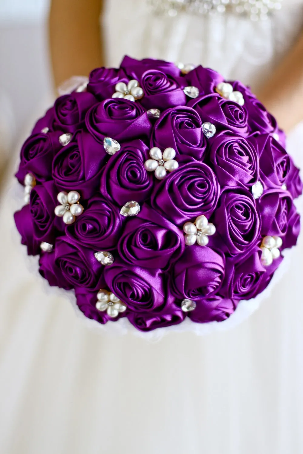 ASHLEY ~ Satin Rose Brooch Bouquet or DIY KIT