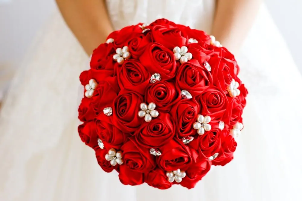 ASHLEY ~ Satin Rose Brooch Bouquet or DIY KIT