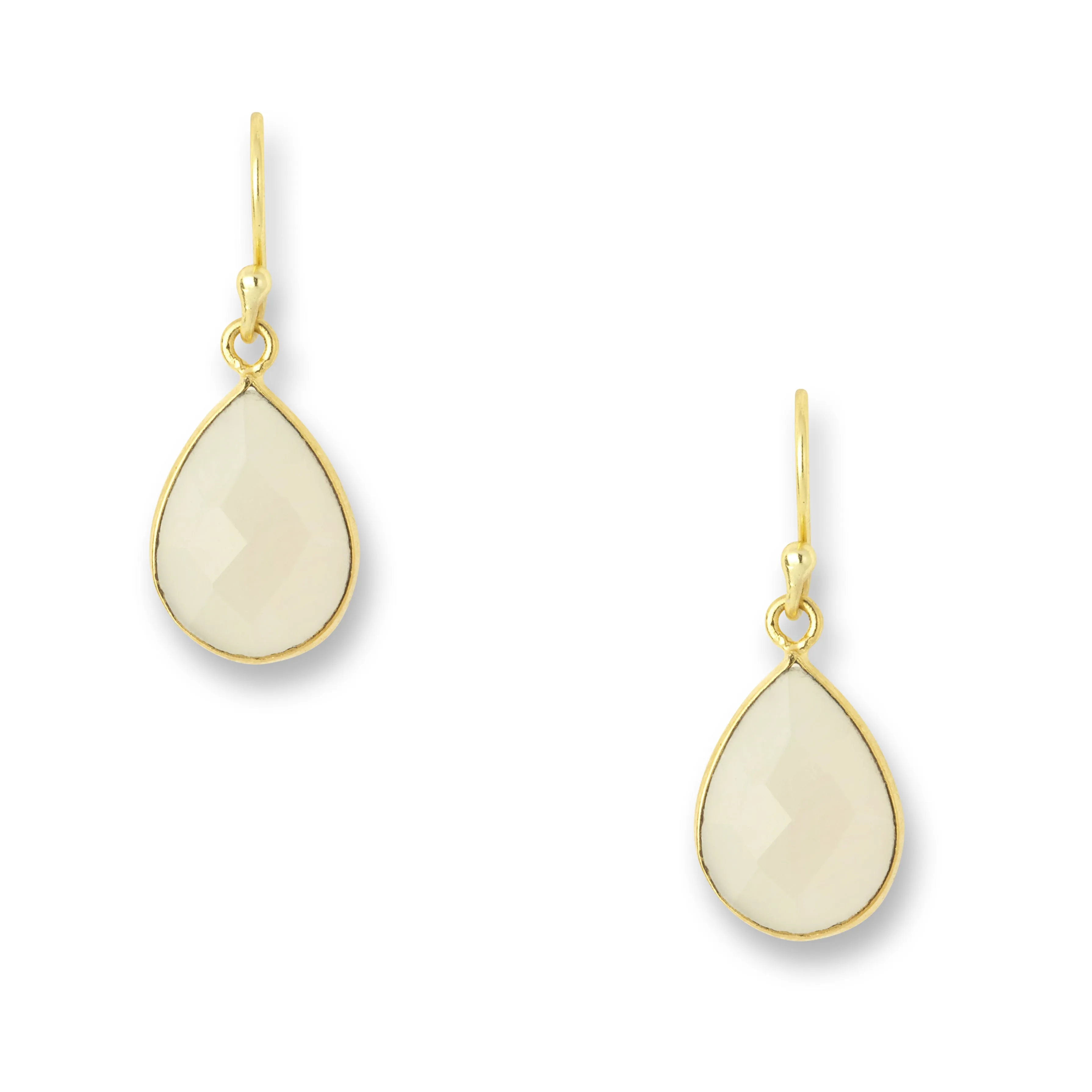 Ava White Chalcedony Earrings