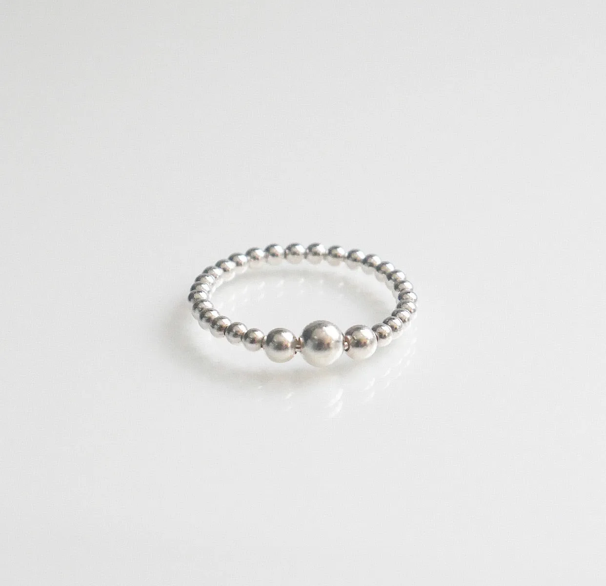 Ball Silver Ring, ,925 Sterling Silver Lucky 3 Silver Ball, Waterproof Nickel Free Dainty Ring