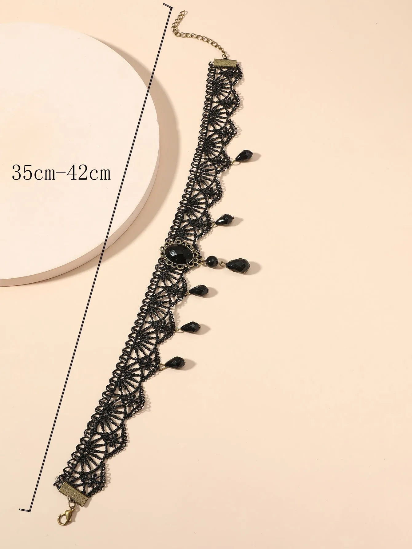 Bead Decor Lace Choker Creative Necklace for Women Fashion Jewelry