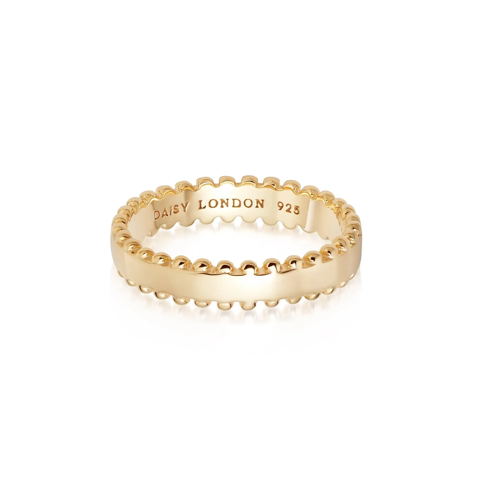 Beaded Band Ring 18ct Gold Plate