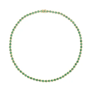 BEZELED PEAR SHAPED EMERALD CHOKER