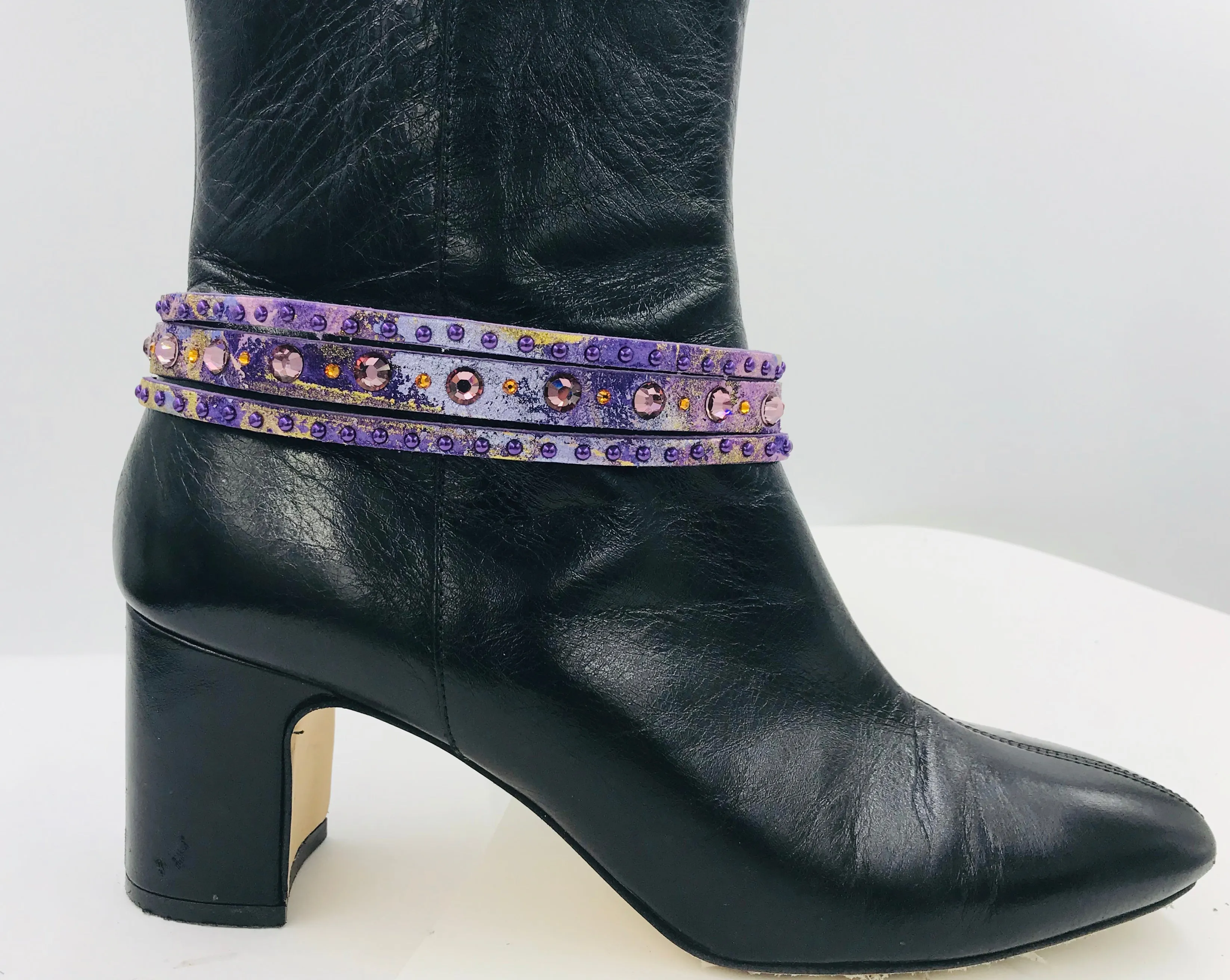 Big Stone Triple Treat  Bracelet/Choker/Boot Cuff - "Purple Haze"