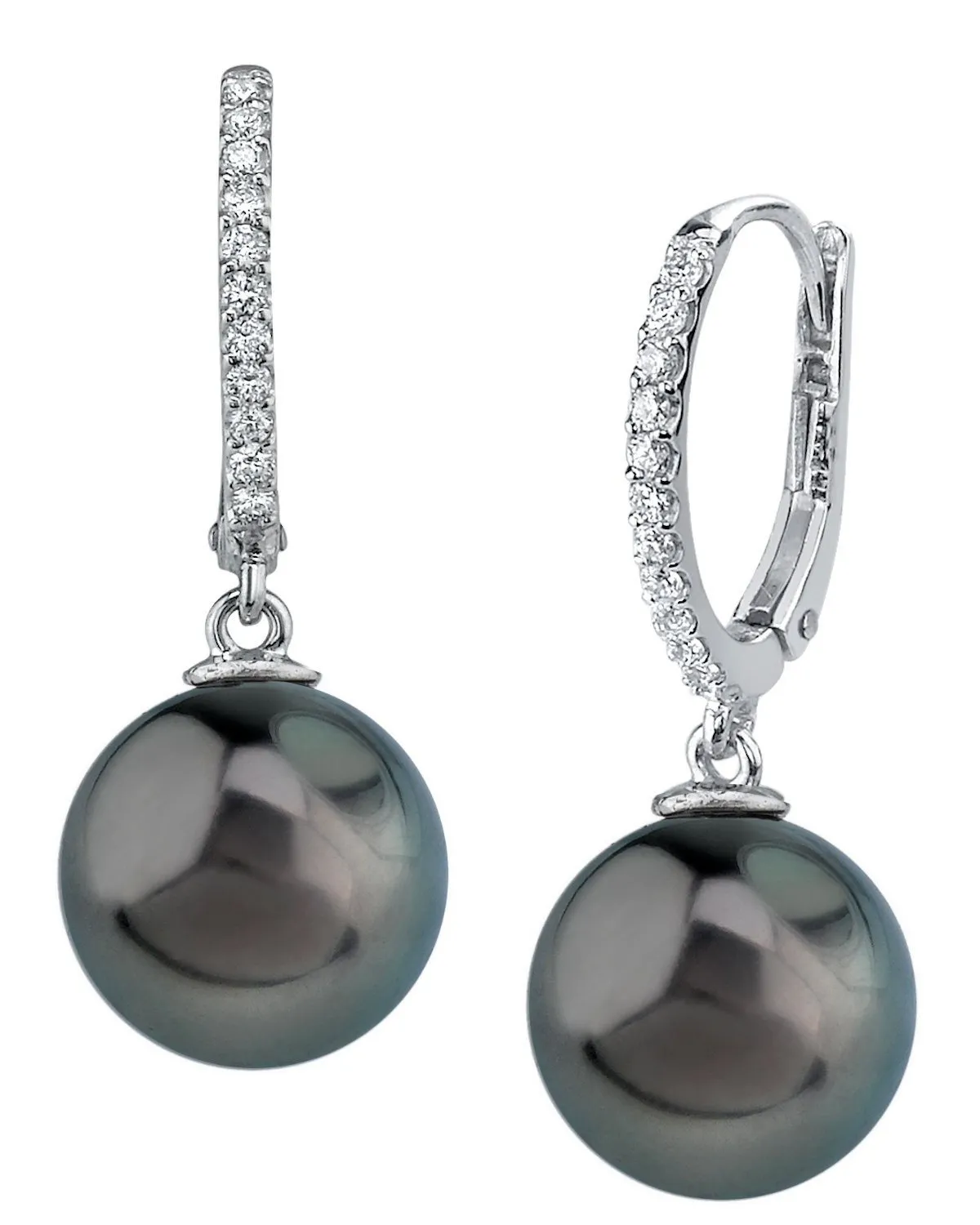 Black Tahitian Pearl & Diamond Metropolis Dangle Earrings